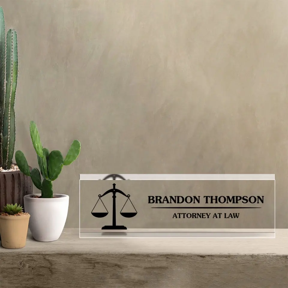 Attorney Glass Office Desk Personalized Acrylic Plaque - Image 5