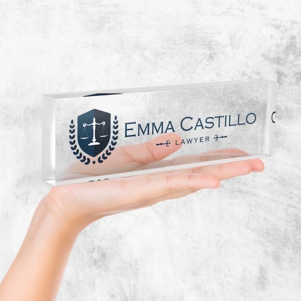 Attorney Glass Office Desk Personalized Acrylic Plaque - Image 6