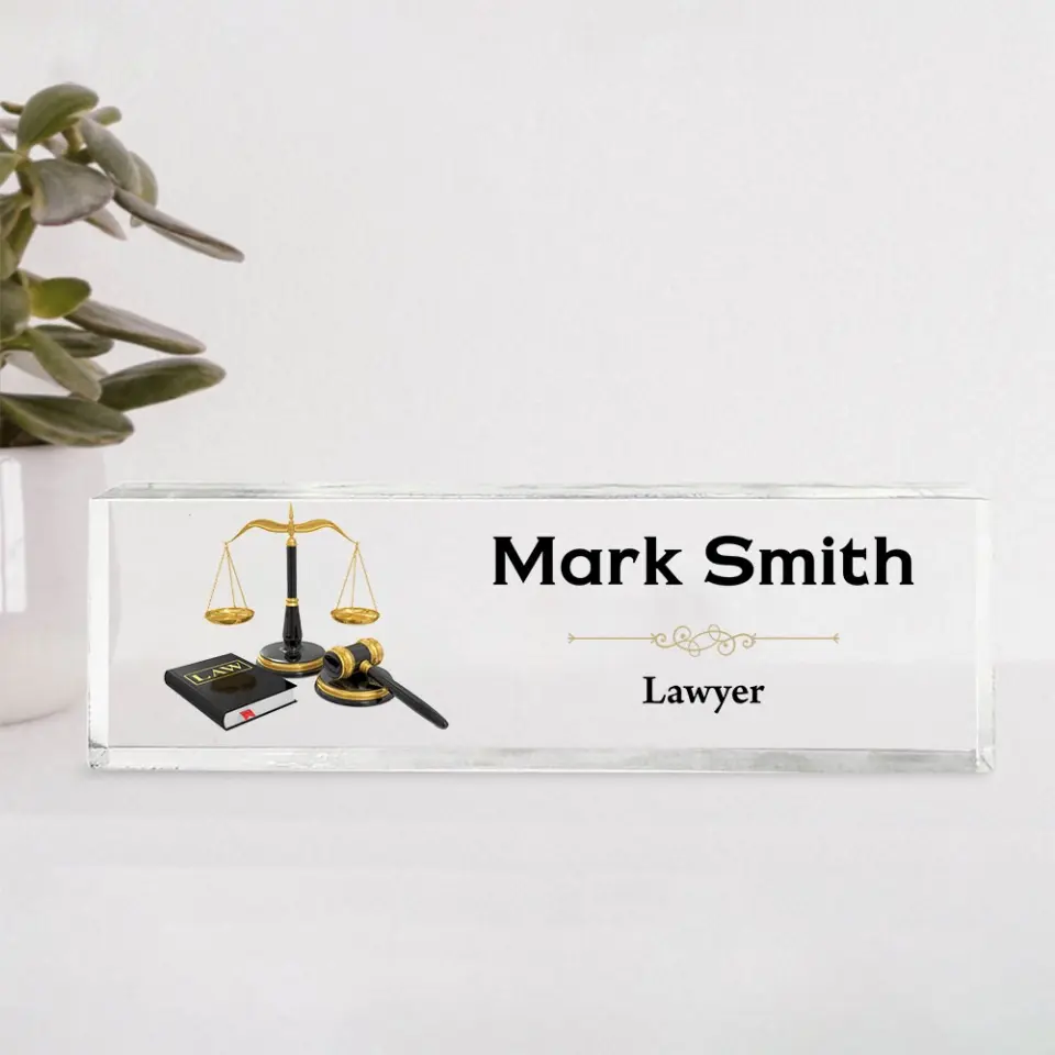 Attorney Glass Office Desk Personalized Acrylic Plaque - Image 9