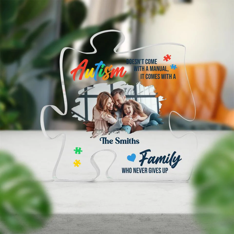 Autism Comes with a Family Personalized Acrylic Plaque - Image 4