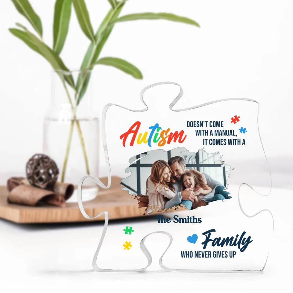 Autism Comes with a Family Personalized Acrylic Plaque - Image 5