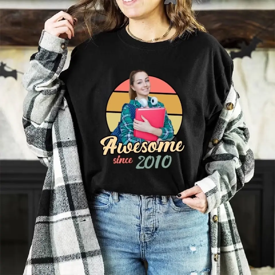 Awesome Since Custom Face Shirt Tshirt Birthday Gift - Image 6