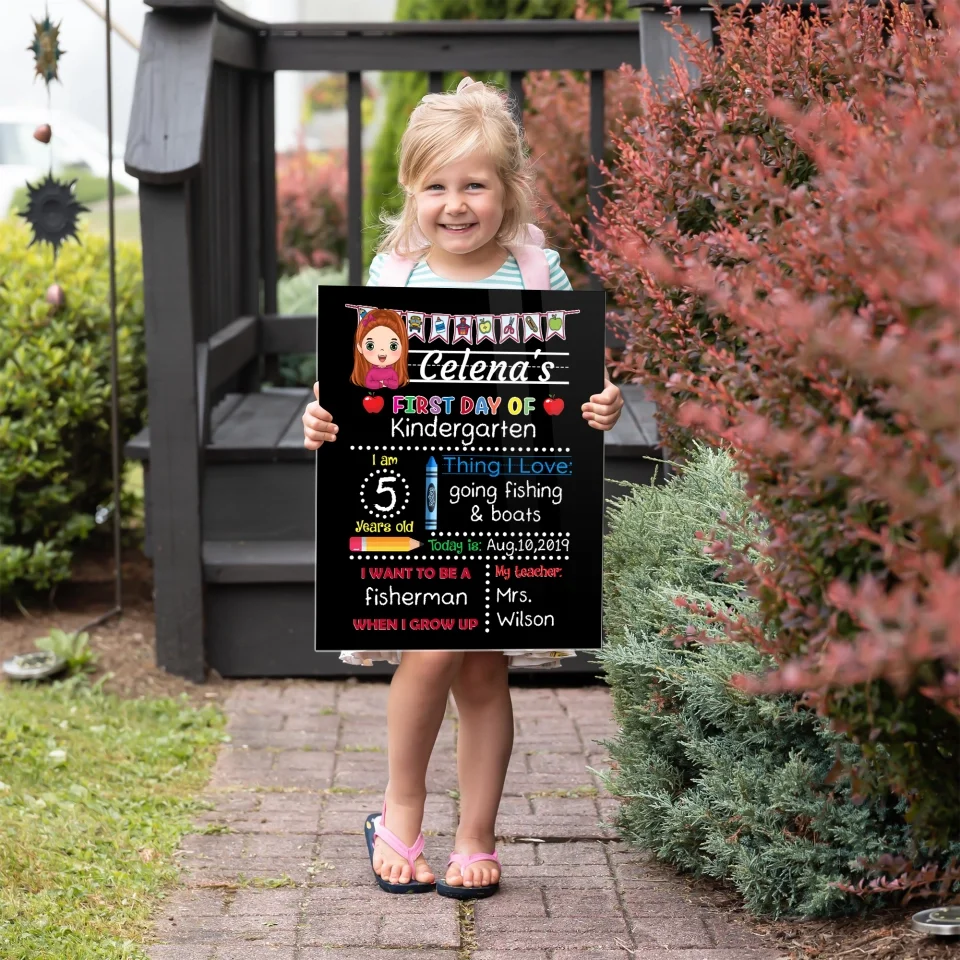 Back to School Chalkboard - First and Last Day of School Sign - Personalized School Sign - Image 4