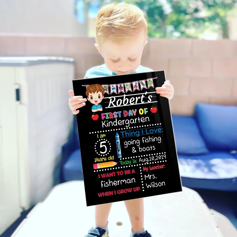 Back to School Chalkboard - First and Last Day of School Sign - Personalized School Sign - Image 5