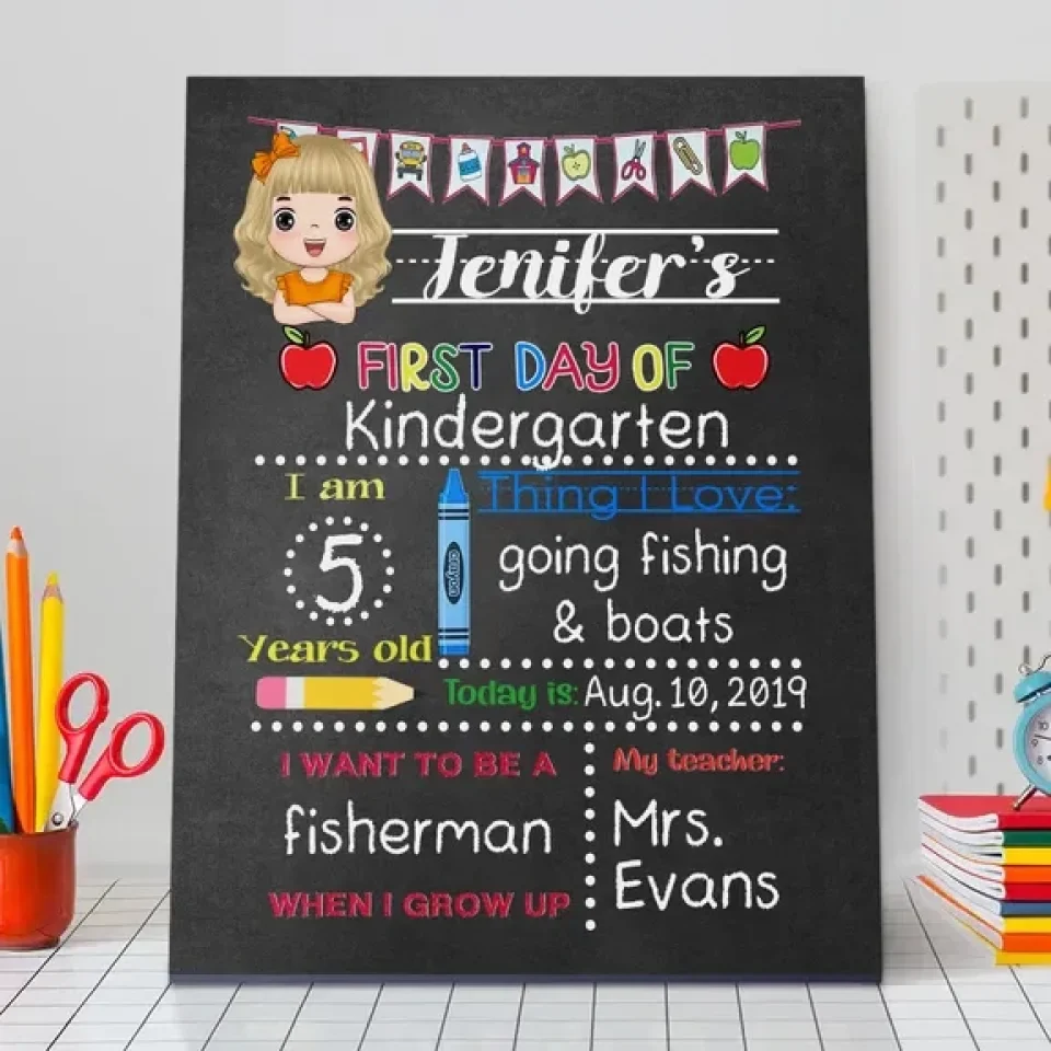 Back to School Chalkboard - First and Last Day of School Sign - Personalized School Sign - Image 6