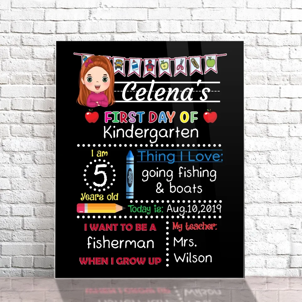 Back to School Chalkboard - First and Last Day of School Sign - Personalized School Sign - Image 8