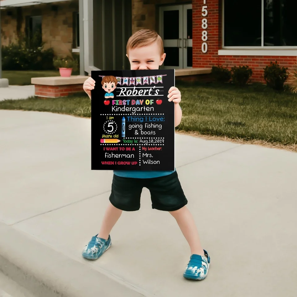 Back to School Chalkboard - First and Last Day of School Sign - Personalized School Sign - Image 9