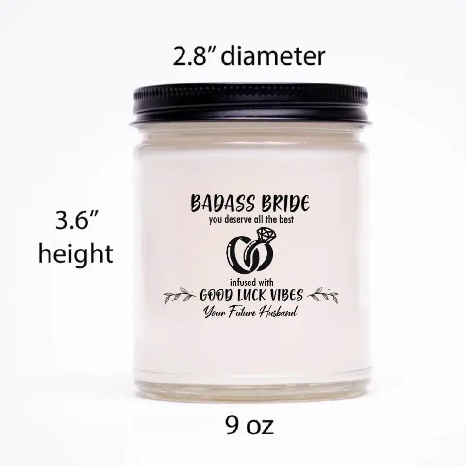 Badass Bride You Deserve All The Best - Personalized Scented Candle - Gift from Groom to Bride - Image 3