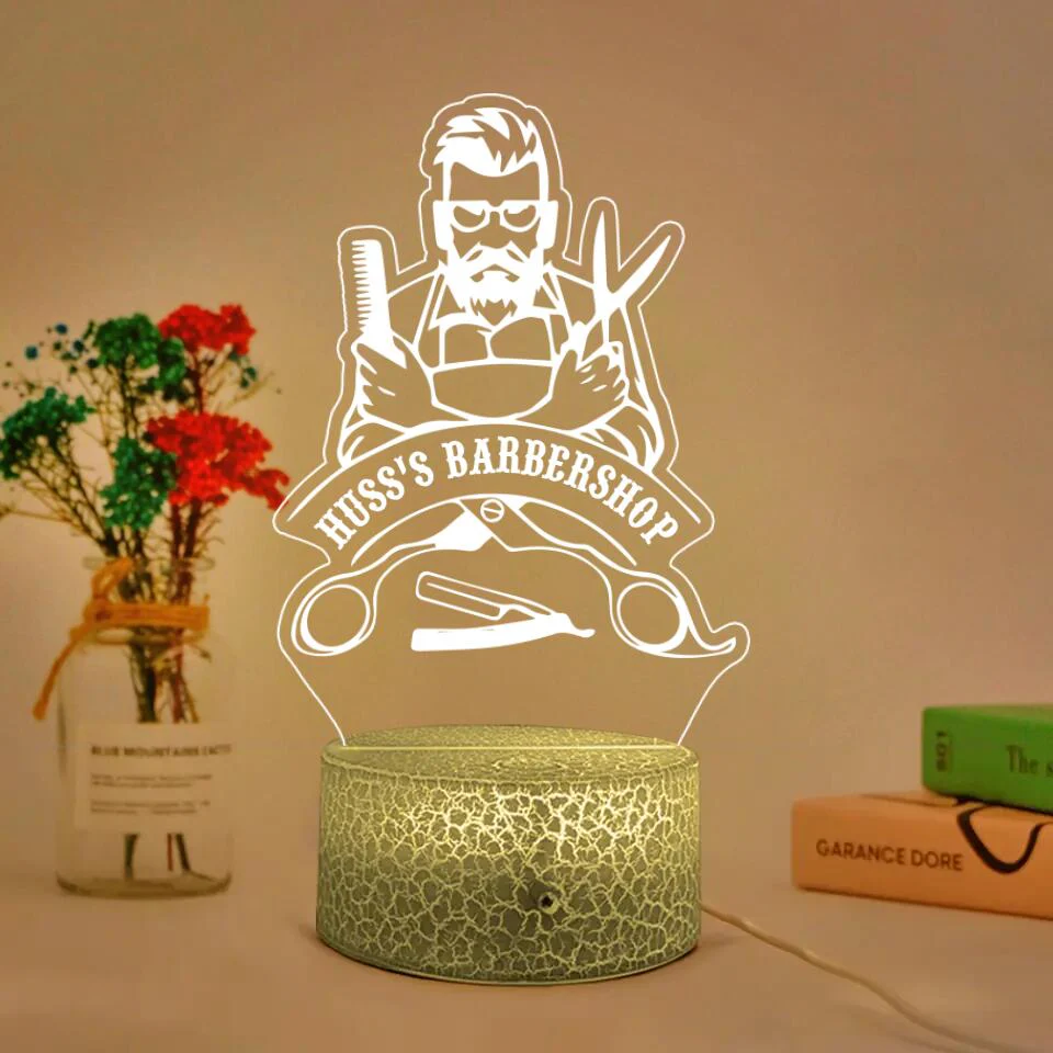 Custom Barbershop's Name, Salon Name - Personalized 3D Led Light - Gift for Hairdresser or Hairstylist - Image 2