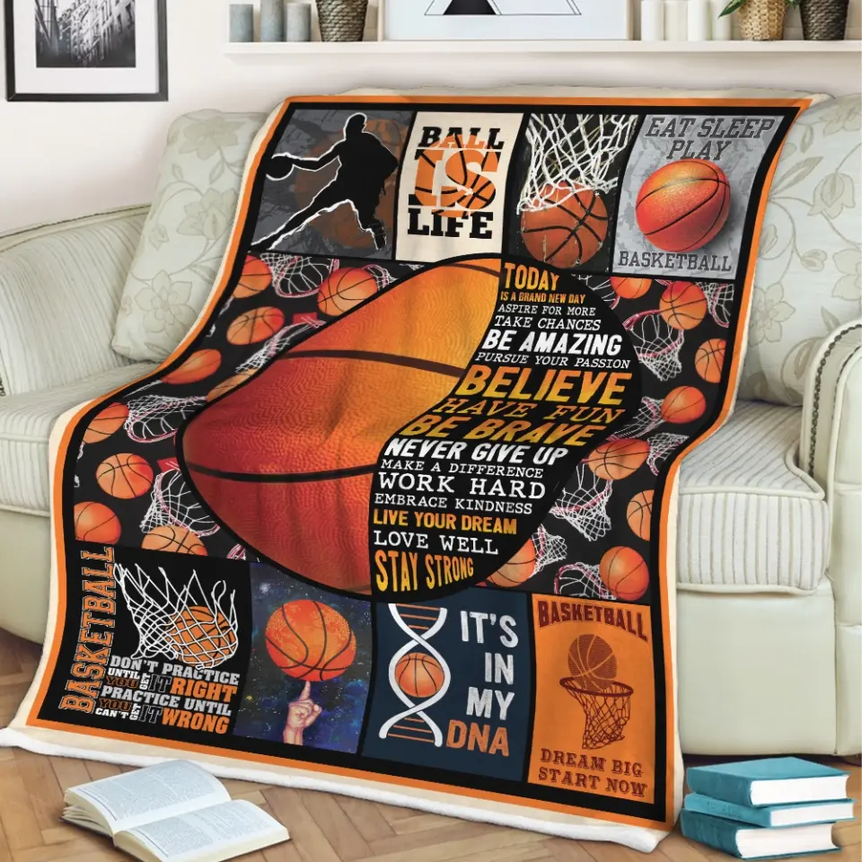 Basketball Dream Big Start Now, Fleece Blanket, Gift For Basketball Players | 312IHPBNBL1323 - Image 3