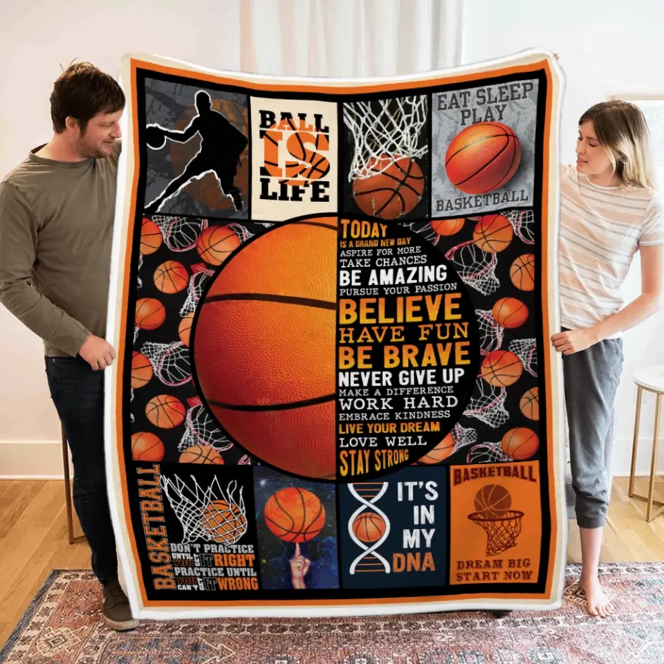 Basketball Dream Big Start Now, Fleece Blanket, Gift For Basketball Players | 312IHPBNBL1323 - Image 5