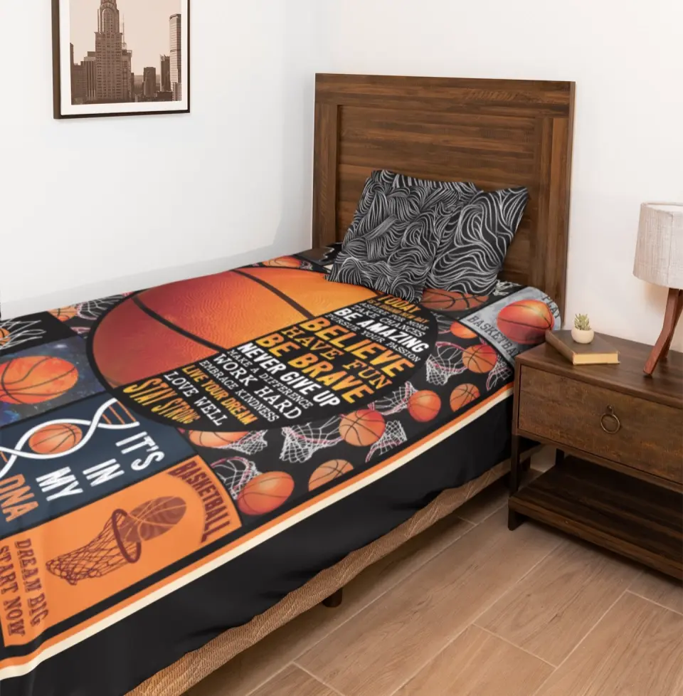 Basketball Dream Big Start Now, Fleece Blanket, Gift For Basketball Players | 312IHPBNBL1323 - Image 7