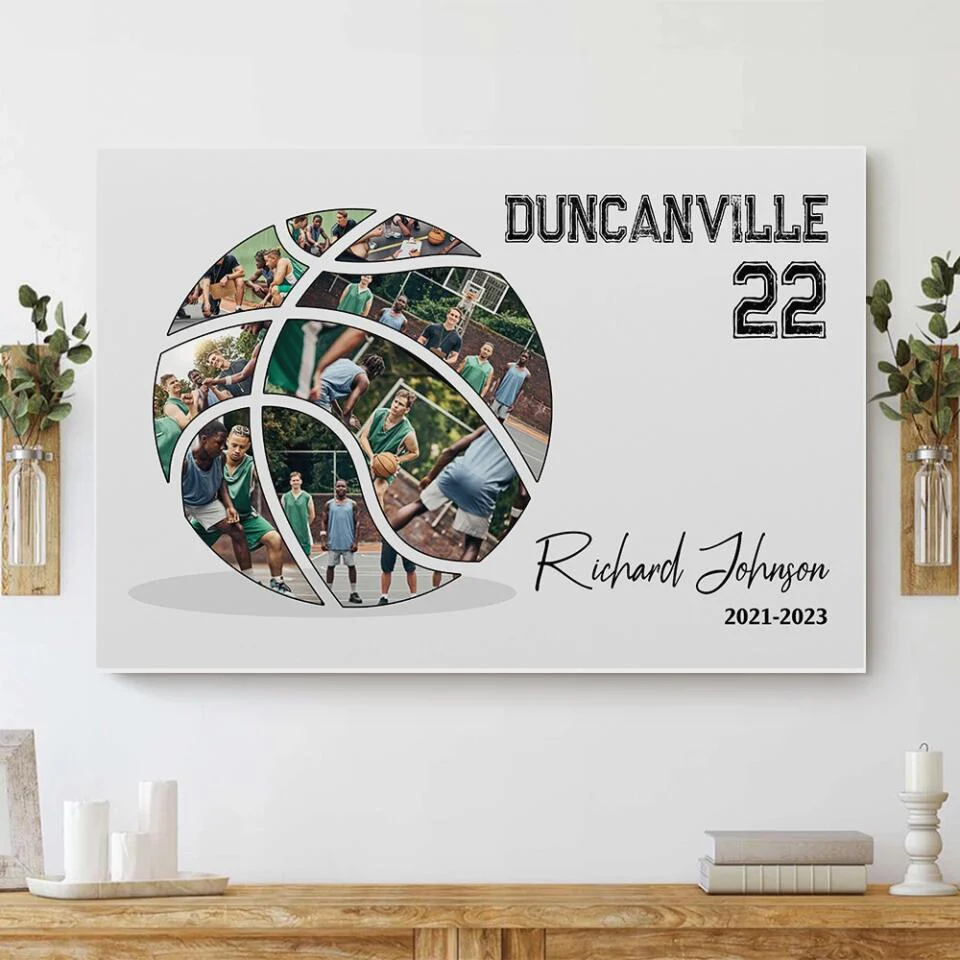 Basketball Photo Collage - Custom Canvas Poster - Gift For Basketball Coach Basketball Lovers - Image 11