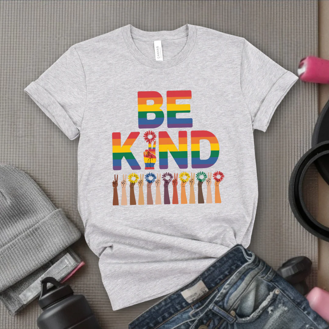 Be Kind Flowers - Girl Power Inspirational T-Shirt - Women Empowerment Tee - Gift for Her - Bella Canvas 3001