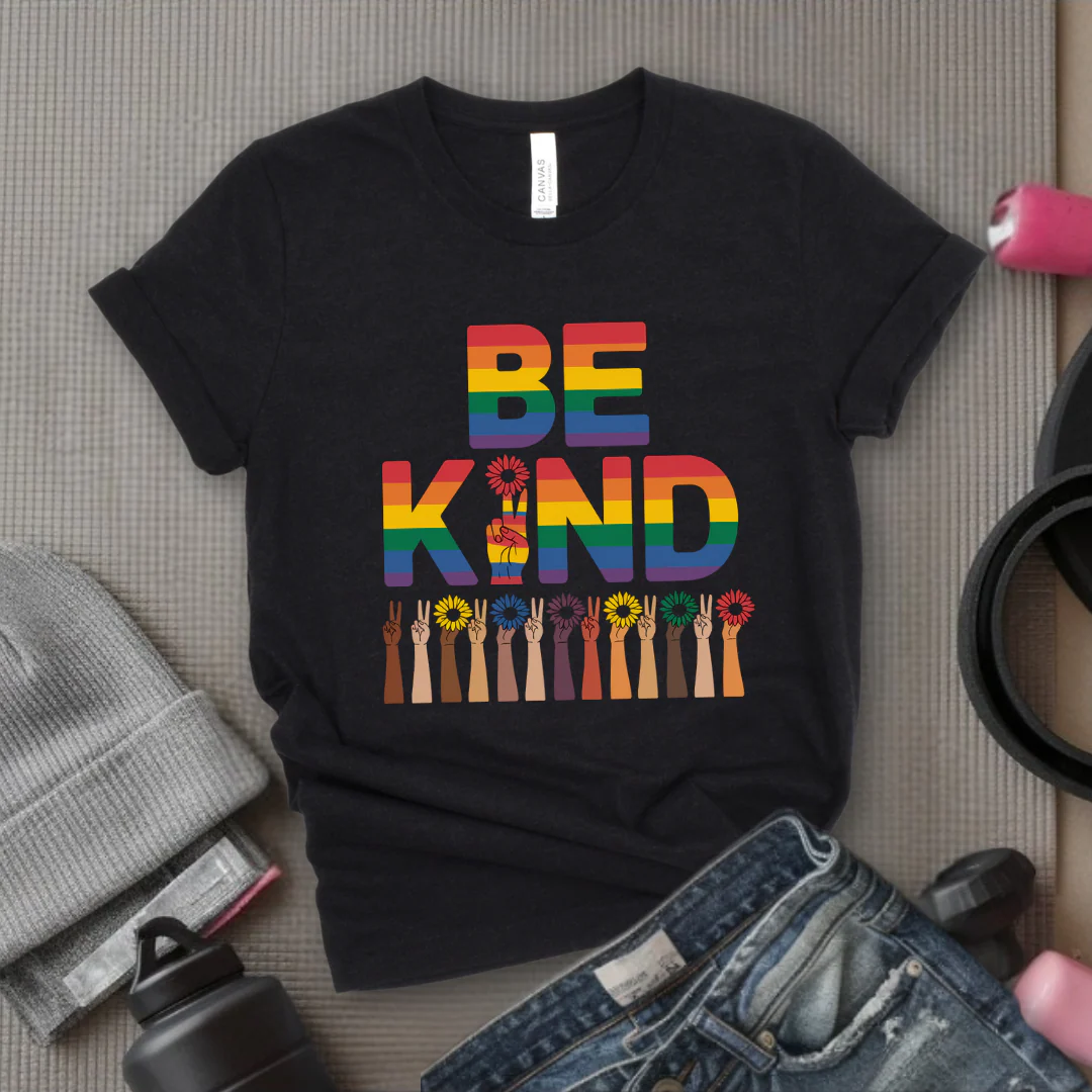 Be Kind Flowers - Girl Power Inspirational T-Shirt - Women Empowerment Tee - Gift for Her - Bella Canvas 3001 - Image 2