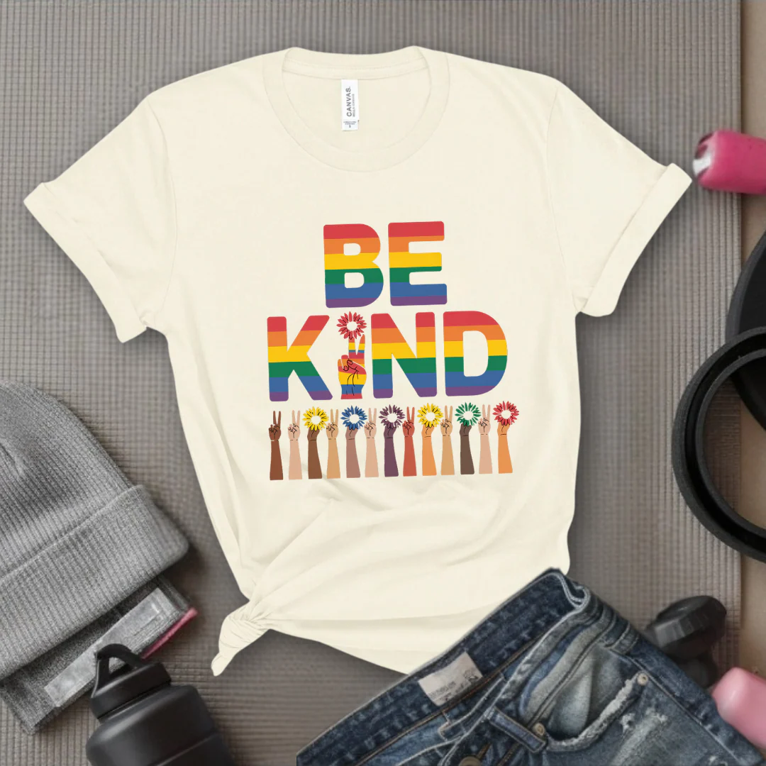 Be Kind Flowers - Girl Power Inspirational T-Shirt - Women Empowerment Tee - Gift for Her - Bella Canvas 3001 - Image 3