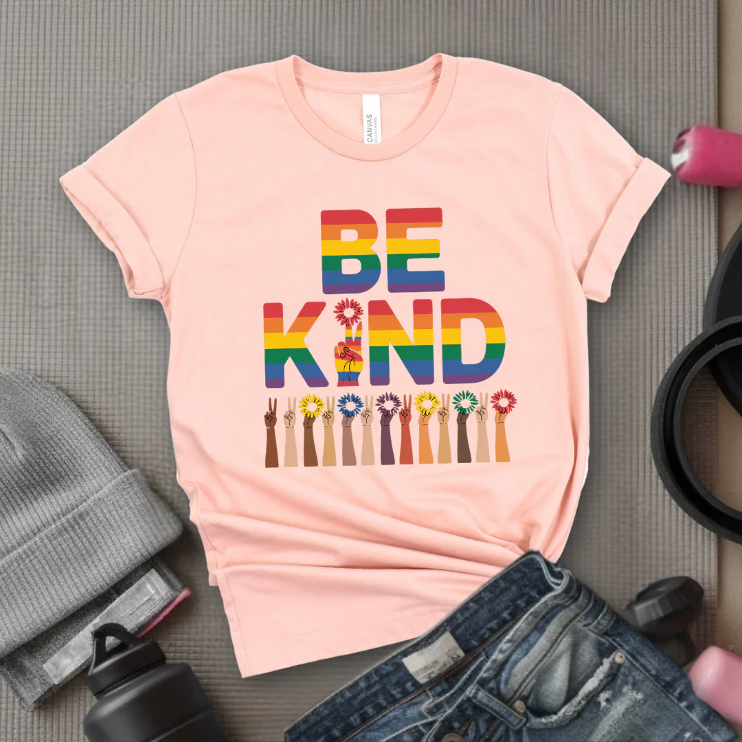 Be Kind Flowers - Girl Power Inspirational T-Shirt - Women Empowerment Tee - Gift for Her - Bella Canvas 3001 - Image 4