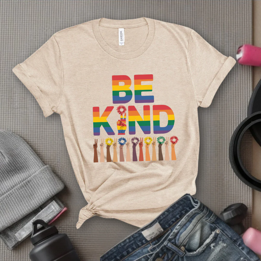 Be Kind Flowers - Girl Power Inspirational T-Shirt - Women Empowerment Tee - Gift for Her - Bella Canvas 3001 - Image 5