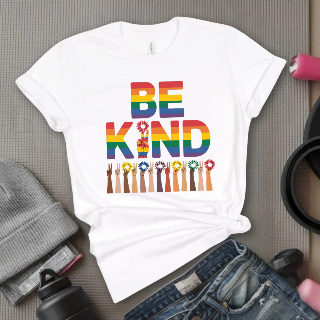Be Kind Flowers - Girl Power Inspirational T-Shirt - Women Empowerment Tee - Gift for Her - Bella Canvas 3001 - Image 9