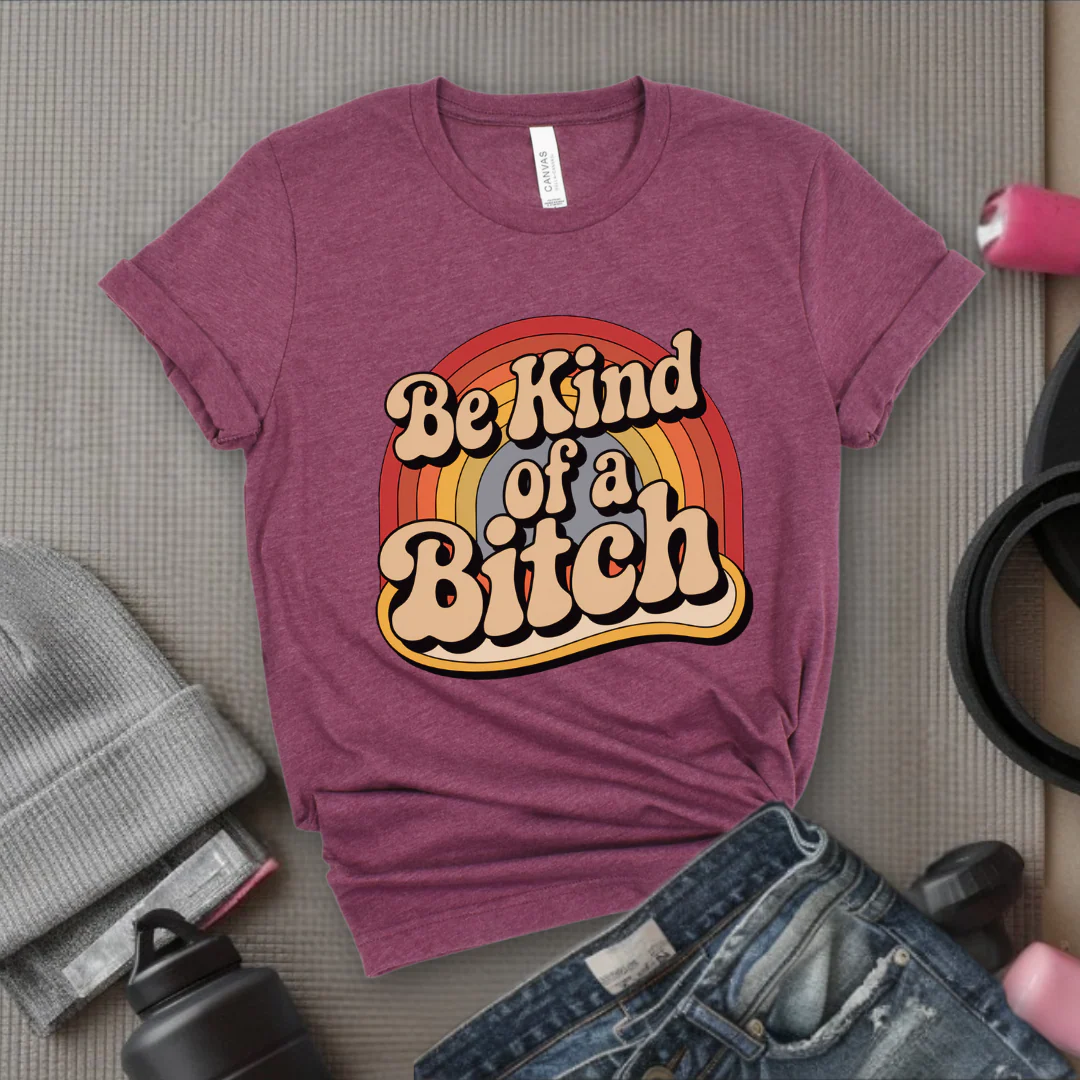 Be Kind of a Bitch Rainbow - Feminist T-Shirt - Women Empowerment Tee - Bella Canvas 3001 - Image 4