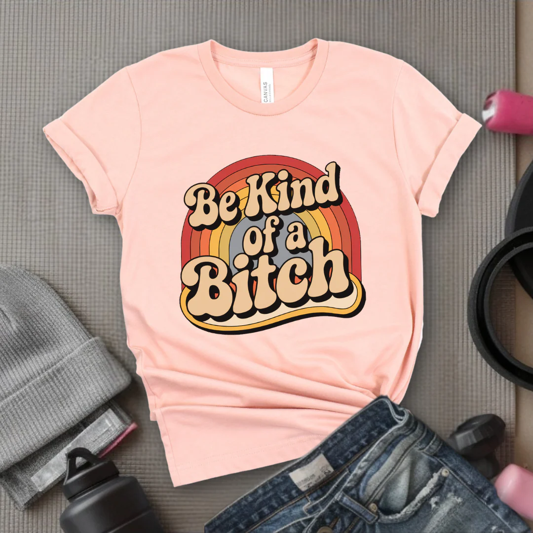 Be Kind of a Bitch Rainbow - Feminist T-Shirt - Women Empowerment Tee - Bella Canvas 3001 - Image 8
