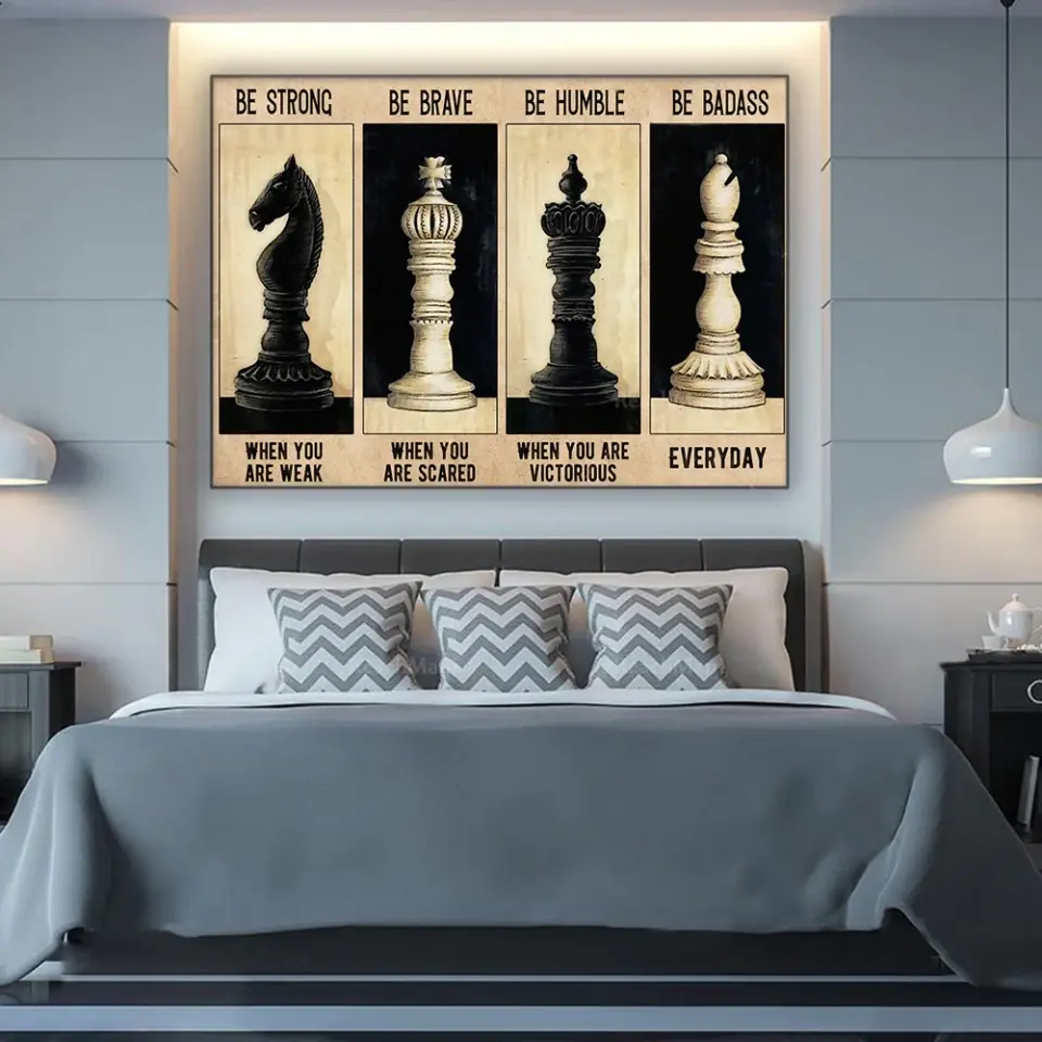 Be Strong Be Brave Be Humble Be Badass, Canvas Wall Art, Gift For Chess Lovers | 309IHPNPCA313 - Image 9