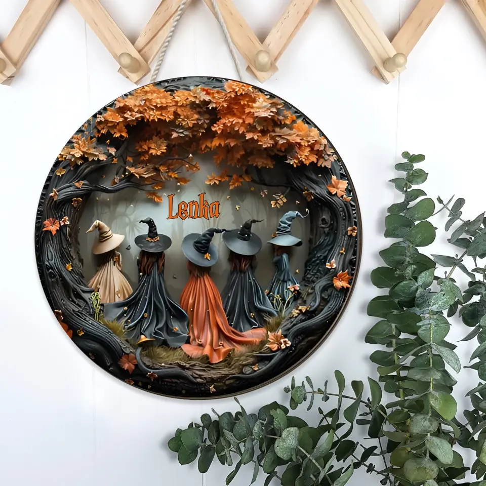 Beautiful Mysterious Witches Personalized Wooden Sign - Image 5