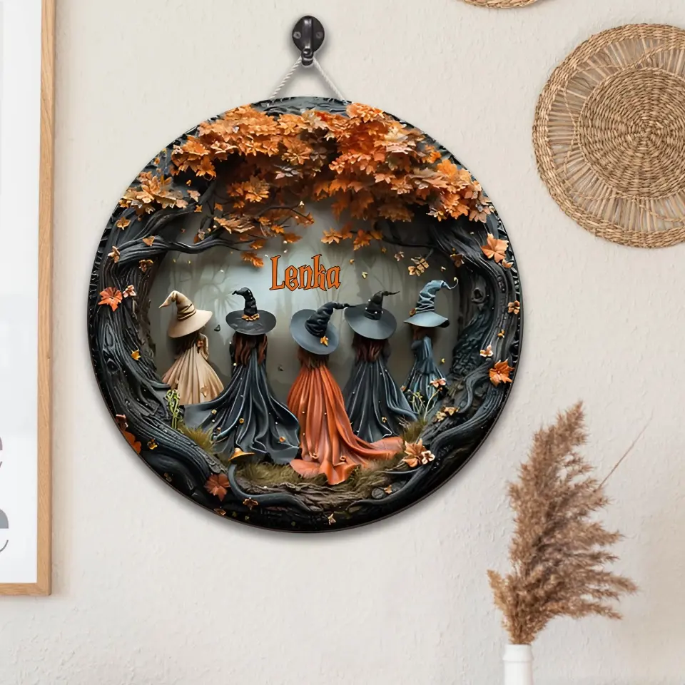 Beautiful Mysterious Witches Personalized Wooden Sign - Image 6