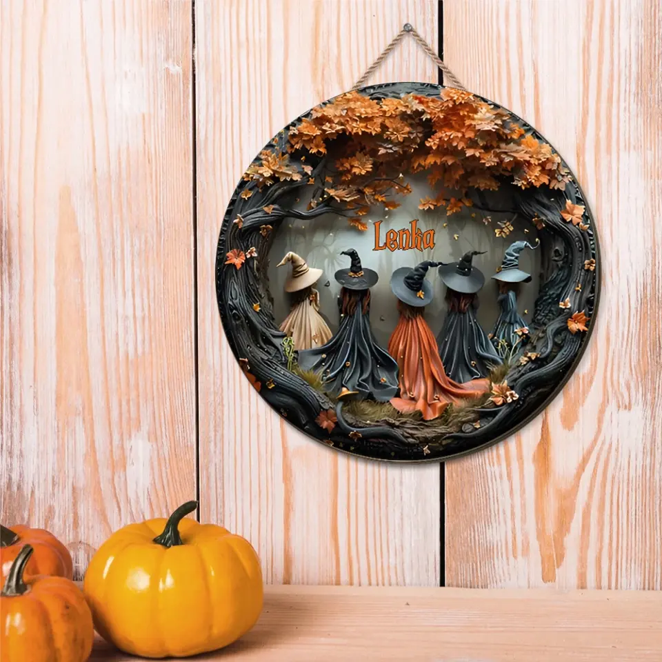 Beautiful Mysterious Witches Personalized Wooden Sign - Image 9
