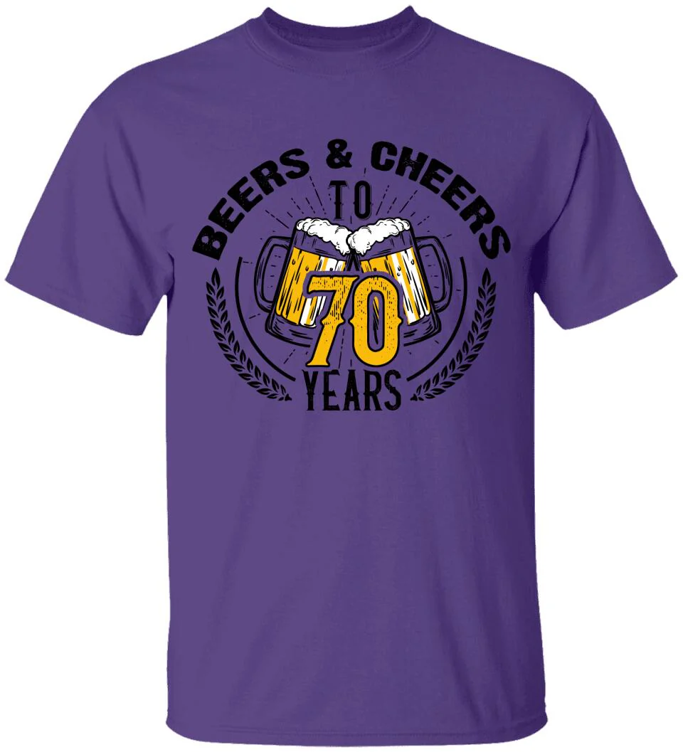 Beer and Cheer to 70 Years T-Shirt - Image 12
