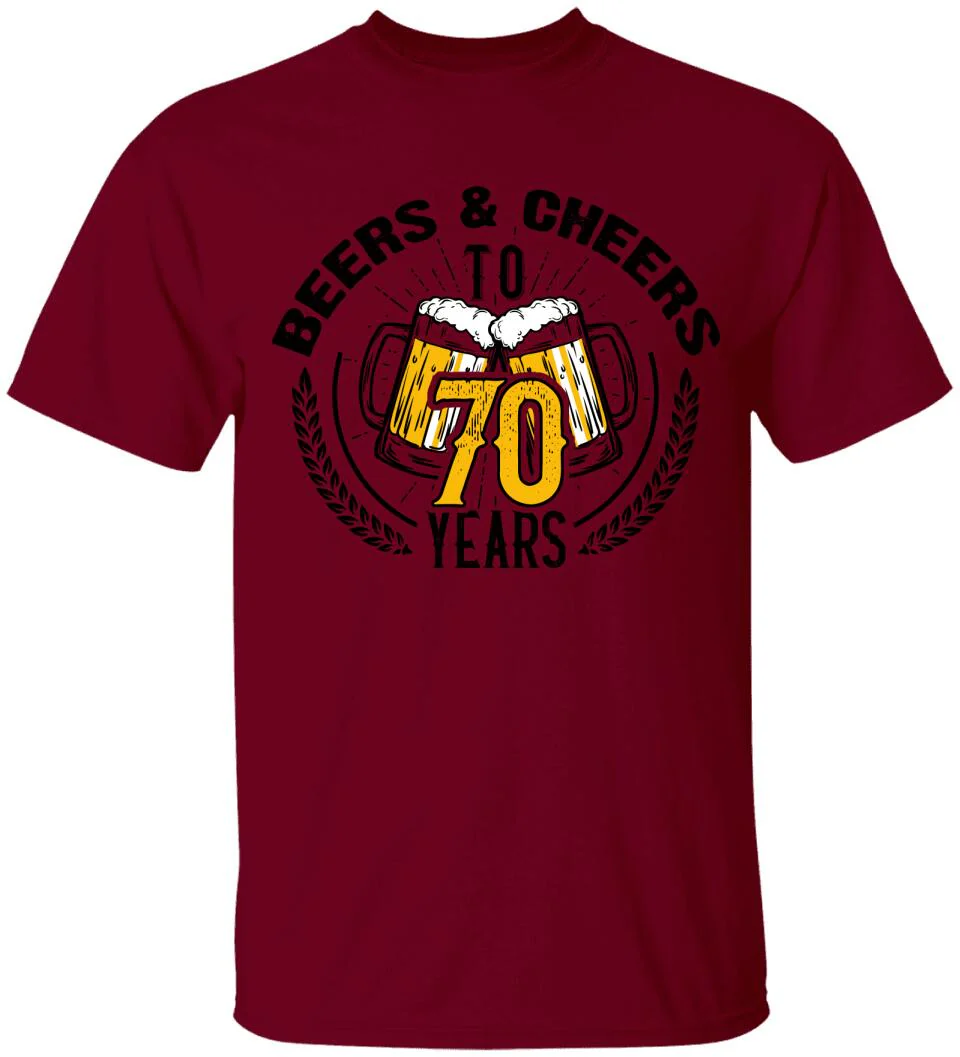 Beer and Cheer to 70 Years T-Shirt - Image 18