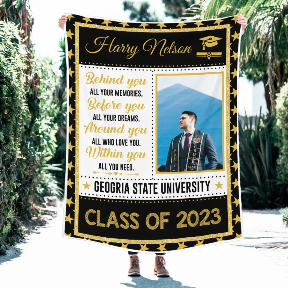 Behind You All Your Memories Before You All Your Dreams - Personalized Upload Photo Blanket - Best Graduation Gift For Friends For Him/Her Graduated Day - Anniversary Gift - 304IHPTLBL477 - Image 6