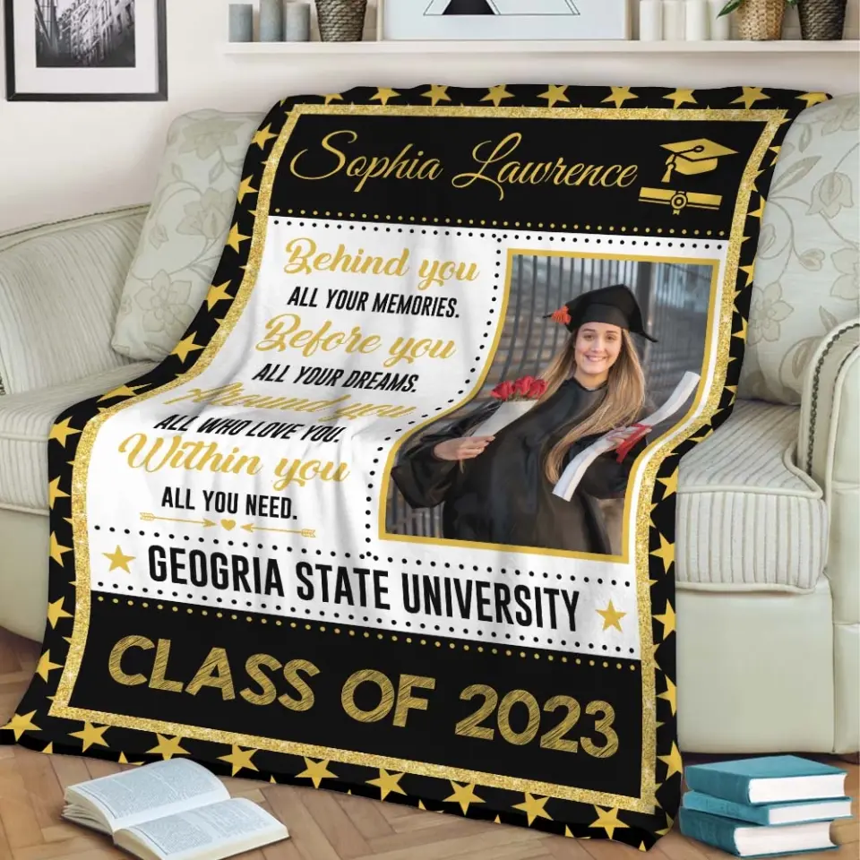 Behind You All Your Memories Before You All Your Dreams - Personalized Upload Photo Blanket - Best Graduation Gift For Friends For Him/Her Graduated Day - Anniversary Gift - 304IHPTLBL477 - Image 8