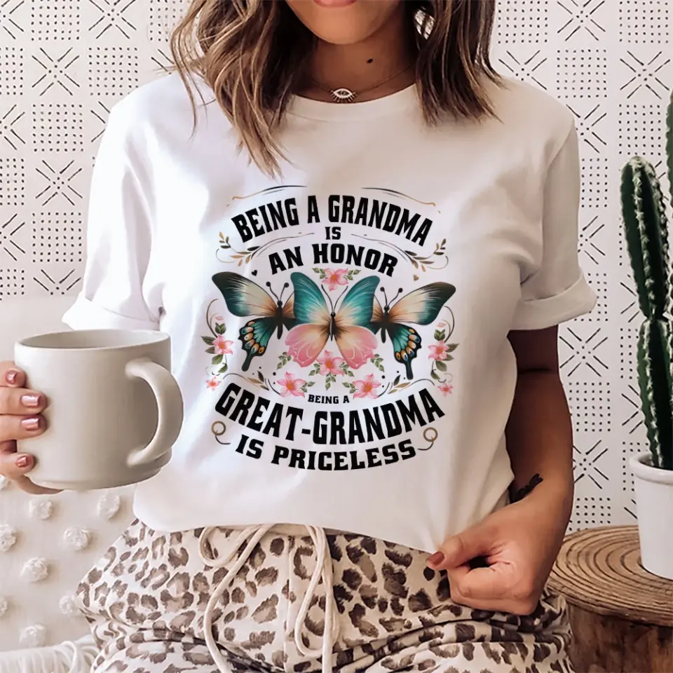 Being A Grandma Is An Honor - T-shirt Front Side - Image 4