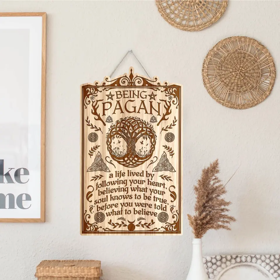 Being A Pagan Wooden Sign For Witch Lovers Halloween Gifts - Image 2