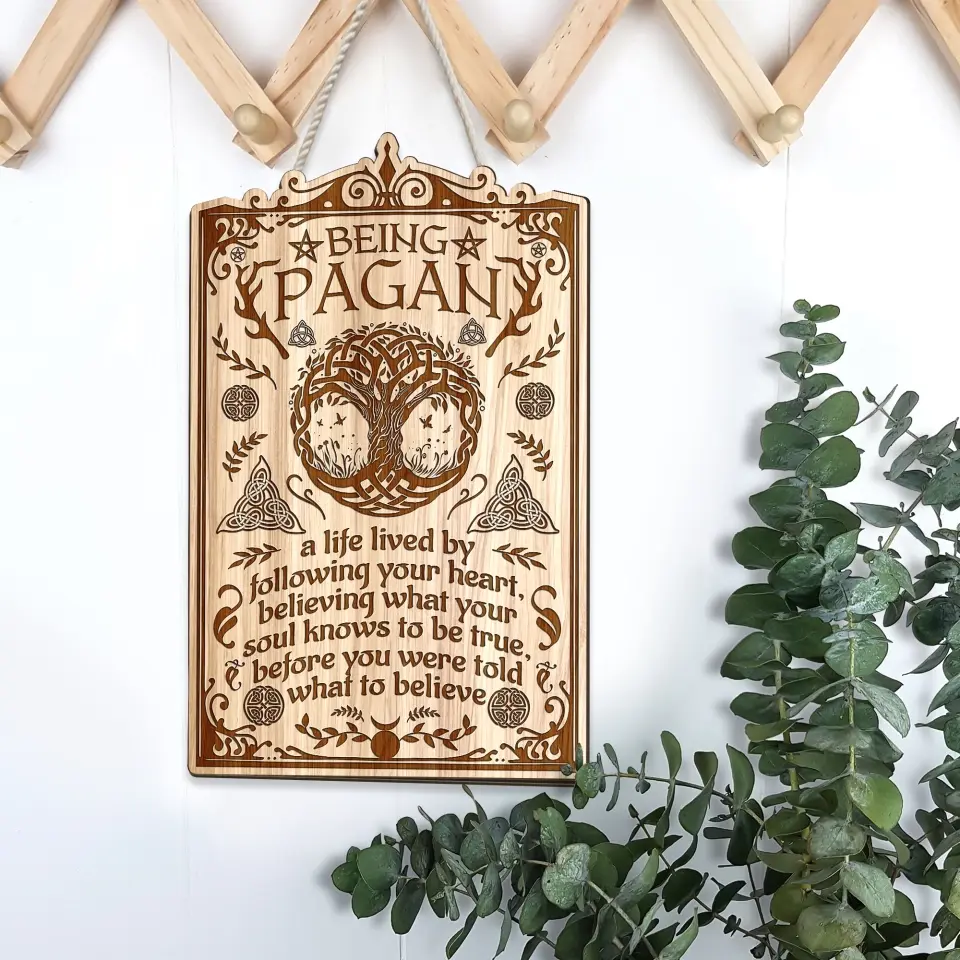 Being A Pagan Wooden Sign For Witch Lovers Halloween Gifts - Image 3