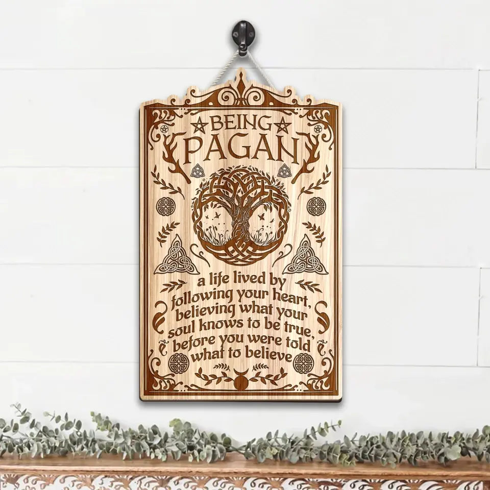 Being A Pagan Wooden Sign For Witch Lovers Halloween Gifts - Image 4