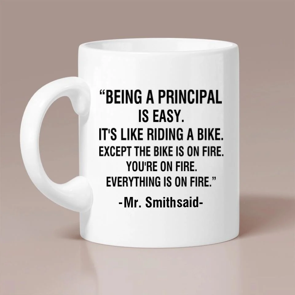 Being a Principal is Easy It's Like Riding a Bike - Personalized Ceramic Mug - Funny Gift for Principals - Image 2