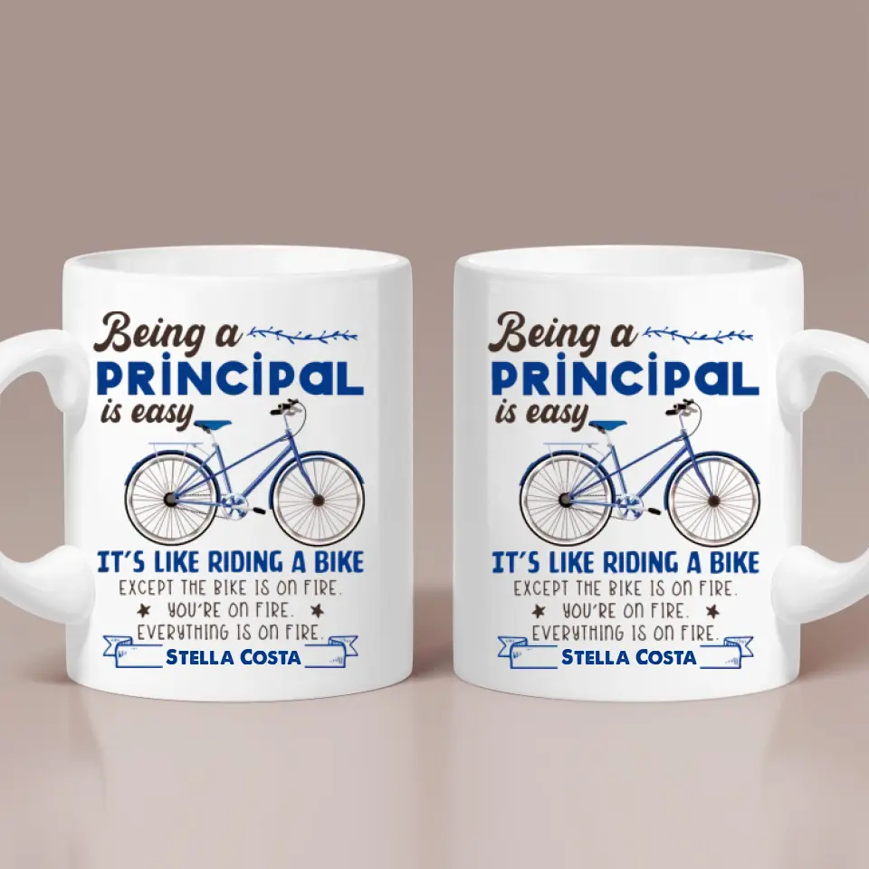 Being A Principal Is Easy White Mug Principal Gift - Image 2