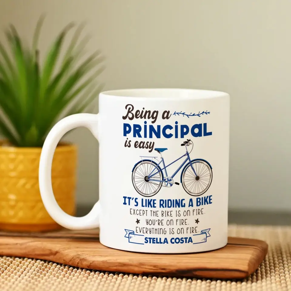 Being A Principal Is Easy White Mug Principal Gift - Image 5