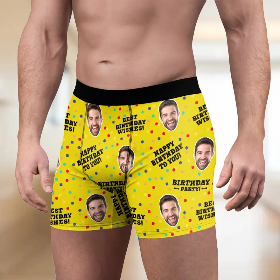 Best Birthday Wishes Men's Boxer Custom Face - Image 5