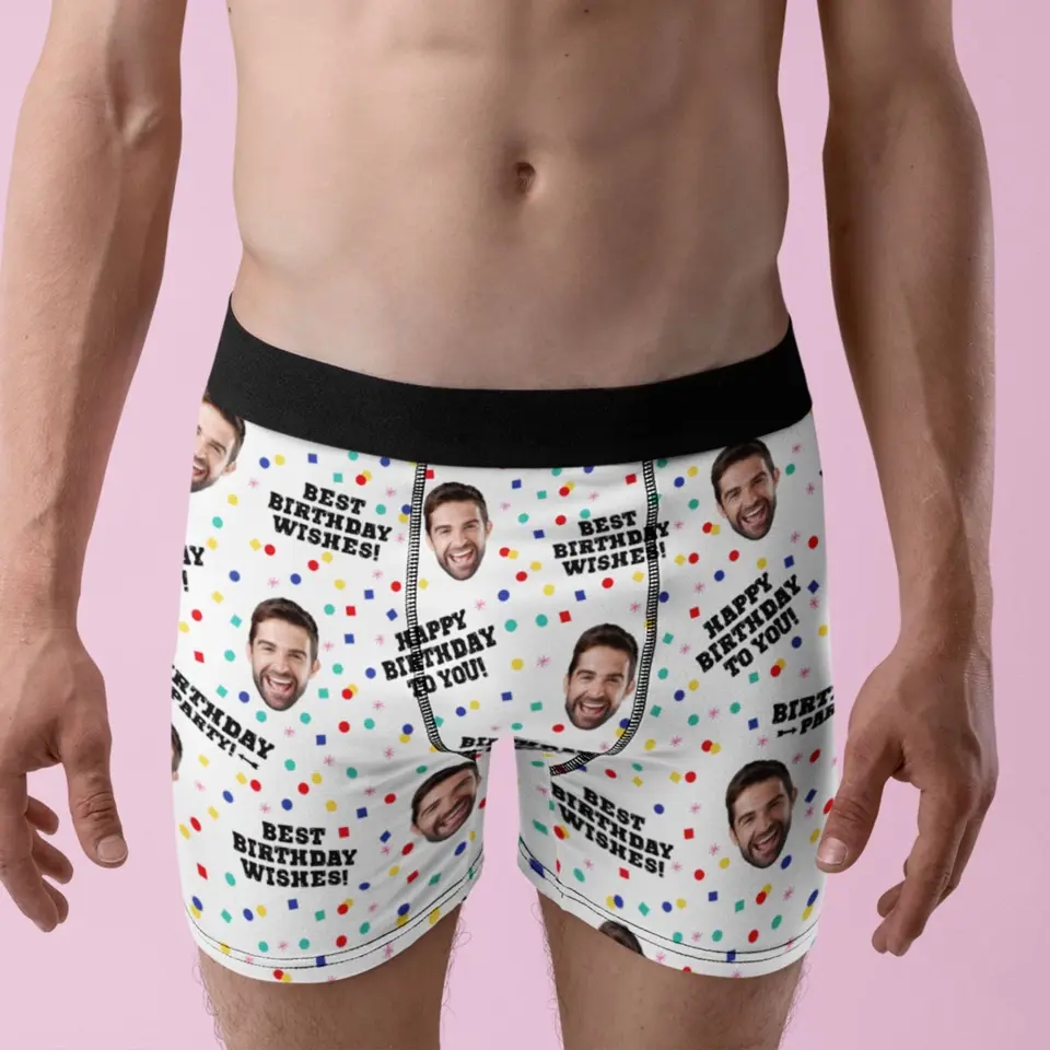 Best Birthday Wishes Men's Boxer Custom Face - Image 7