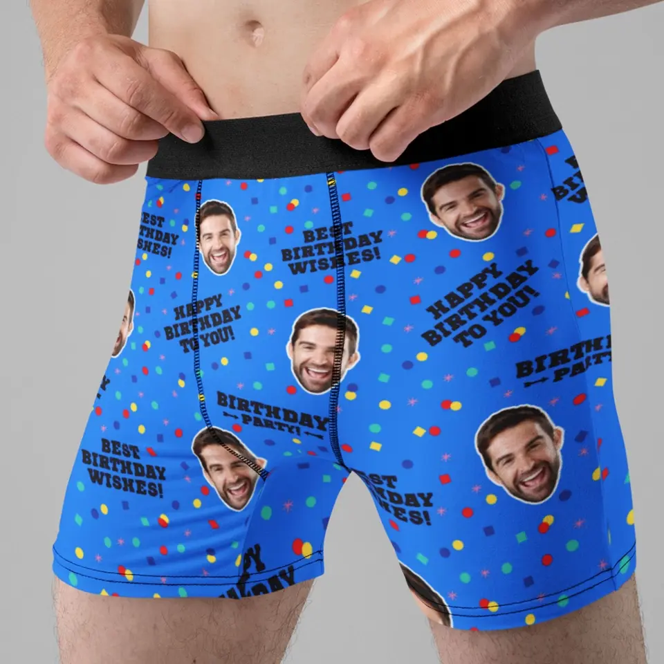 Best Birthday Wishes Men's Boxer Custom Face - Image 8
