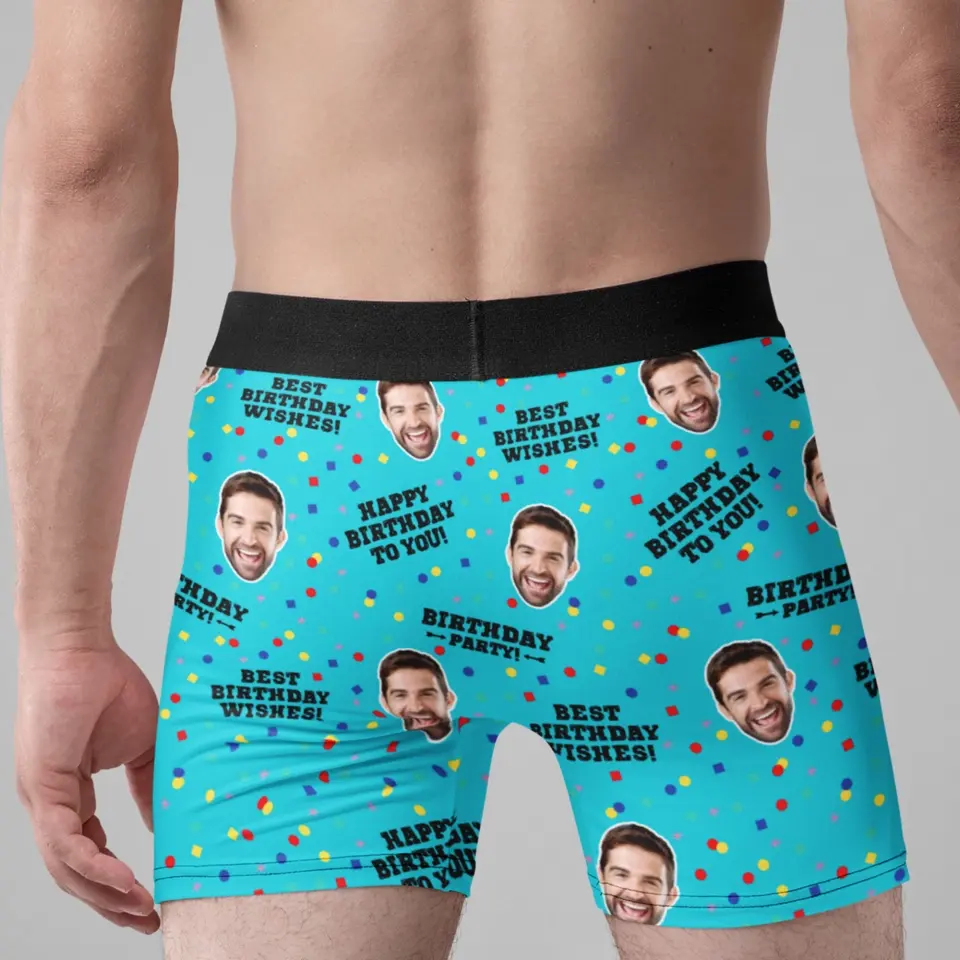 Best Birthday Wishes Men's Boxer Custom Face - Image 9