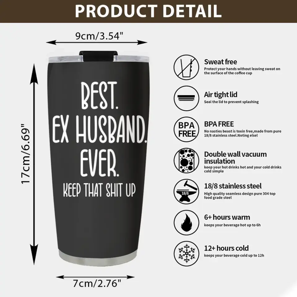 Best Ex Husband Ever Personalized 20oz Stainless Tumbler - Image 5