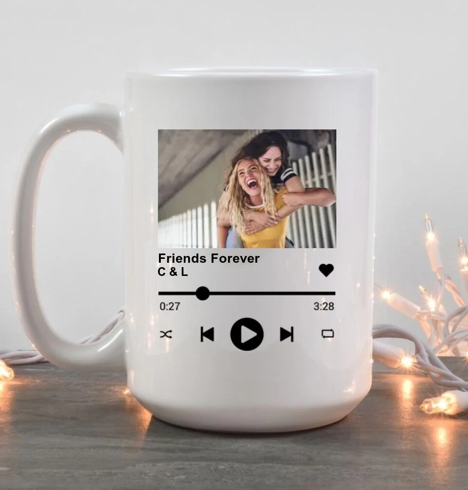 Best Friend Description With Favorite Song Personalized White Mug - Image 10