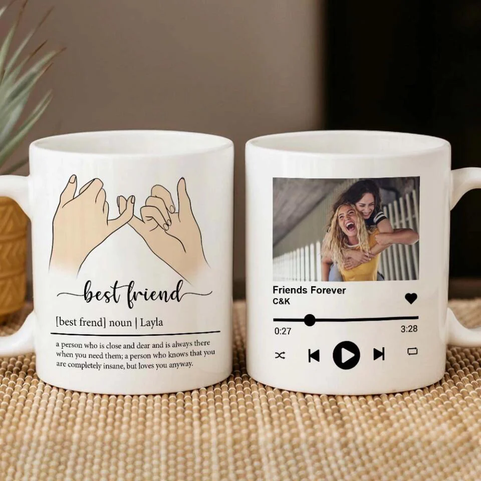 Best Friend Description With Favorite Song Personalized White Mug - Image 6