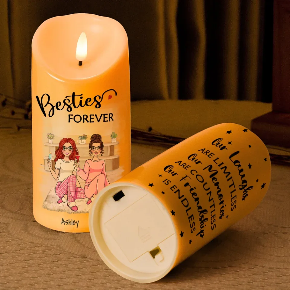 Best friend Forever - Personalized LED Candle- Gift For Bestie Friends - Image 6