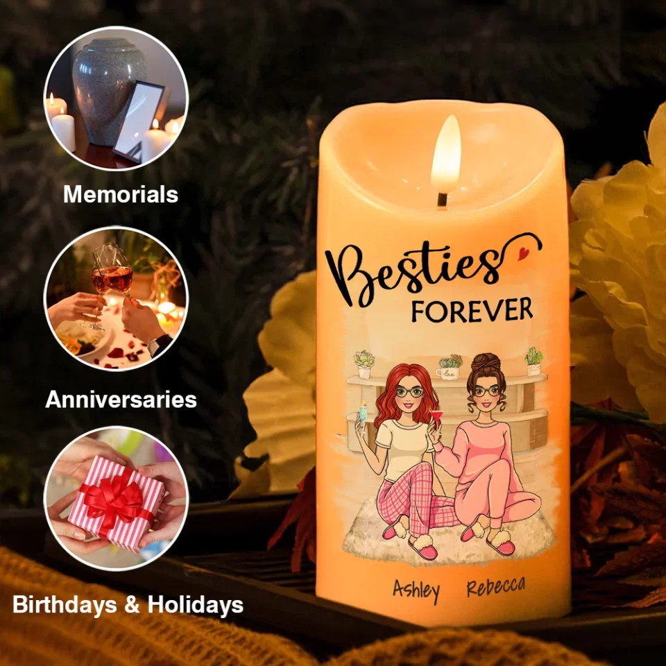 Best friend Forever - Personalized LED Candle- Gift For Bestie Friends - Image 8