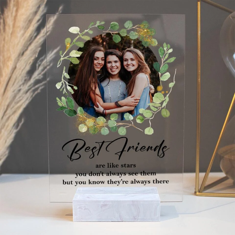 Best Friends Are Like Stars - Custom Photo Acrylic Plaque - Image 2